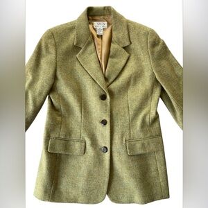 Talbots Blazer Light Green 100% Wool Button Long Sleeve Career Size 10